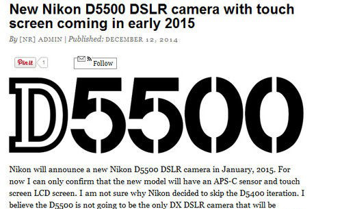 传明年尼康将发布触控屏 D5500