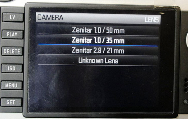 Zenit M 选单泄密：Zenitar 50mm f/1 镜头曝光